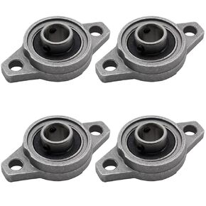 Zorfeter 4Pcs Pillow Block Bearing - 10mm/0.39Inch ID Zinc Alloy Flange Mounted Self-Alignment Bearing KFL000