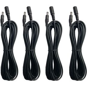 Power Extension Cord, 4Pack 10ft DC 12V Power Supply Adapter Extension Cable 2.1mm × 5.5mm Plug for IP Security Cameras, LED Lights Strip, Baby Monitor, DVR, NVR, Router