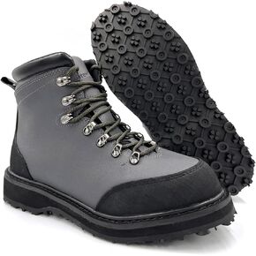 lurewilder Wading Boots for Men Fishing Cleated Rubber Outsole Fly Fishing Wading Boots Studs Applicable
