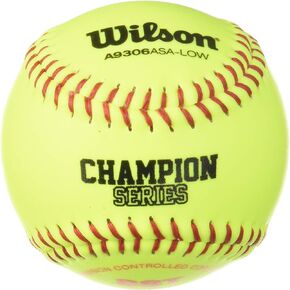 WILSON Sporting Goods A9306 ASA Series Softball, 11 Inch (Pack of 12), Optic Yellow (WTA9306BASA-LOW)