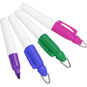PATIKIL Mini Permanent Markers, 4 Pack Golf Ball Marker Pens with Keychain Clip for Office Meeting Outdoor Activities, 4 Colors
