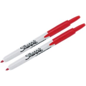 Sharpie : Retractable Permanent Marker, Fine Point, Red -:- Sold as 2 Packs of - 1 - / - Total of 2 Each