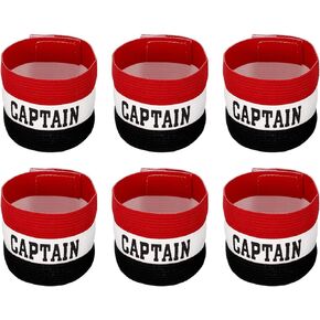 PATIKIL Captain's Armband, 6 Pack Elastic Arm Band for Soccer Team Training, Black White Red