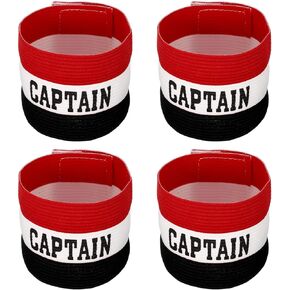 PATIKIL Captain's Armband, 4 Pack Elastic Arm Band for Soccer Team Training, Black White Red