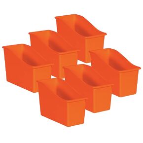 Teacher Created Resources Orange Plastic Book Bin, Pack of 6