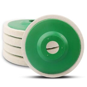 ATOPLEE Thickened 12mm Wool Polishing Wheel Disc,10pcs 4-1/2" x 7/8" Arbor Buffing Wheel for 4.5 Inch Angle Grinder,Wool Felt Polishing Wheel for Metal,Marble,Wood（Hole Diameter:22mm,Thickness:12mm）