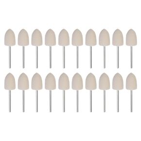 HARFINGTON 20pcs Wool Felt Mounted Mandrel Points 12mm Head 1/10 Inch Shank Conical Polishing Bits Burrs Felt Polishing Buffing Wheel for Rotary Tool