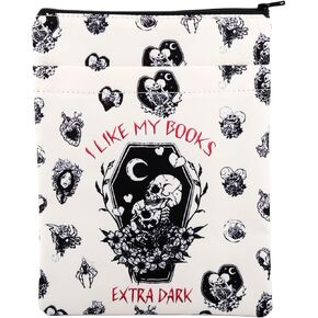 JNIAP Dark Romance Book Sleeve Dark Romance Reader Gifts I Like My Books Extra Dark Gifts Dark Romance Reader Merch Morally Grey Book Sleeve (Extra Dark)