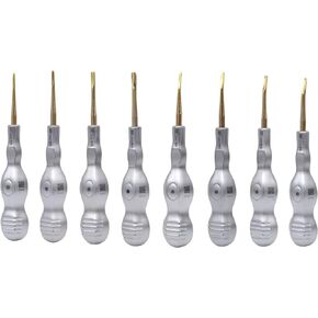 Dental Luxating Elevator Set of 8. Titanium Coated Luxating Elevator with Stainless (Thin, Sharp Blades)