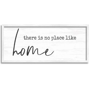Stupell Industries No Place Like Home Phrase Framed Wall Art, Design by Anna Quach