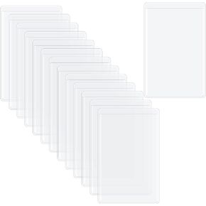 Fengek 50 Packs Clear Card Holder Sleeves, Side-Open Waterproof Business Card Protector Sleeves PVC Soft Card Sleeves for Credit Cards, Driver's License