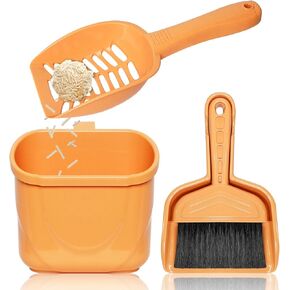 4 in 1 Cat Litter Scoop, Non-Stick Kitty Litter Scooper, Cat Scooper with Holder Stand and Mini Dustpan Brush Set, Cat Fecal Cleaning Kit, Deep Shovel, Long Handle, for Litter Box, Blue in Kuwait