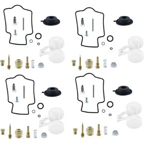 WFLNHB 4 x Carburetor Repair Kit Diaphragm Float Replacement for Kawasaki ZX6R ZX600 1990-1995 ZZR600 2004-2006