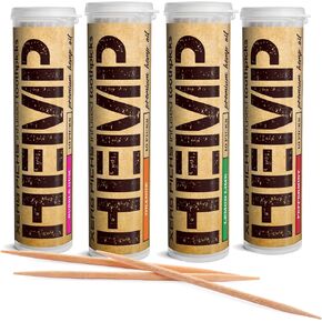 Xero Picks Hemp - Infused Flavored Toothpicks - Long Lasting Fresh Breath - 40 Picks - 4 Pack - Variety Pack