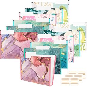 مجلدات ملفات بلاستيكية ملونة من Ospelelf مع جيوب بحجم الحروف 8.5 × 11 مجلدات قابلة للتوسيع للمستندات والمدرسة، 6 عبوات in Kuwait