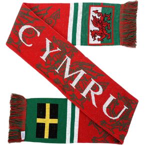 Wales Cymru Soccer Knit Scarf