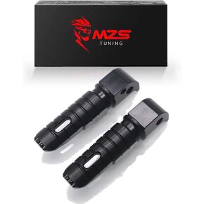 MZS Motorcycle Highway Pegs, 1.25" Long Angled Adjustable Touring Wide Foot Peg Mount Black Compatible with Softail Sportster Electra Road Glide Road King Street Glide for 1 1/4 Engine Guards Bar
