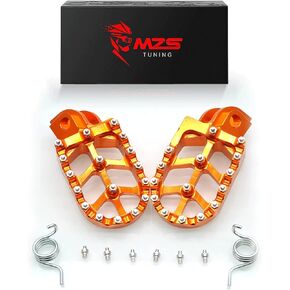MZS Dirt Bike Foot Pegs, Motocross Footpeg MX Footrest Rest CNC Blue Compatible with PW50 PW80 | BW80 DT50 | RT100 RT180 | TTR110 TTR90 | TW200 (Need Modified) | WR200 WR250 WR500 | XT225 XT250 XT350