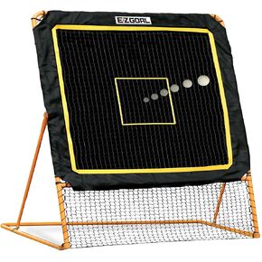 EZGoal 8'X6' Professional Folding Lacrosse Rebounder | LAX Throwback to Practice Your Passes and Catches,Orange
