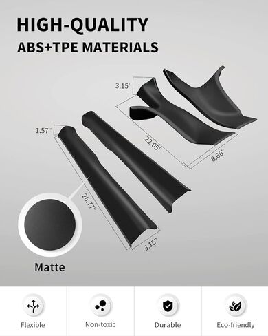 واقي عتبة الباب LASFIT لعام 2023 Tesla Model Y 5 مقاعد (غير مناسب 7 مقاعد) غير لامع TPE وABS واقي دخول الباب الأمامي والخلفي ملحقات لوحة جرجر عتبة السجاد الخلفية - حزمة من 4 in Kuwait