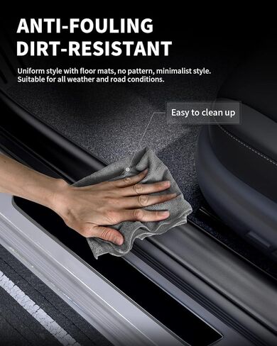 واقي عتبة الباب LASFIT لعام 2023 Tesla Model Y 5 مقاعد (غير مناسب 7 مقاعد) غير لامع TPE وABS واقي دخول الباب الأمامي والخلفي ملحقات لوحة جرجر عتبة السجاد الخلفية - حزمة من 4 in Kuwait