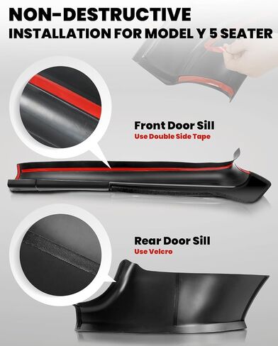 LASFIT Door Sill Protector fit for Tesla Model 3 2017-2023 Matte TPE Front and Rear Door Entry Guard Decoration Scuff Plate Accessories - Pack of 4 in Saudi Arabia