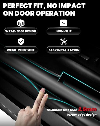 LASFIT Door Sill Protector fit for Tesla Model 3 2017-2023 Matte TPE Front and Rear Door Entry Guard Decoration Scuff Plate Accessories - Pack of 4 in Saudi Arabia