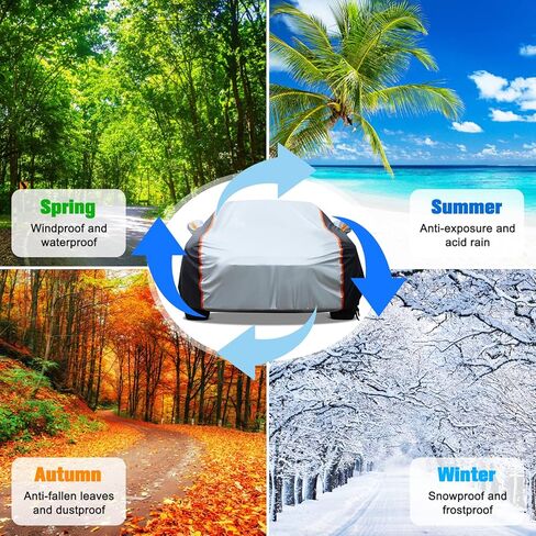 غطاء سيارة سيلنوفو سيدان مناسب لجميع الأحوال الجوية، مقاوم للماء للأشعة فوق البنفسجية، مقاوم للرياح، غطاء سيارة كامل للاستخدام الخارجي، مناسب لسيارة سيدان بطول يصل إلى 209 بوصة in Kuwait