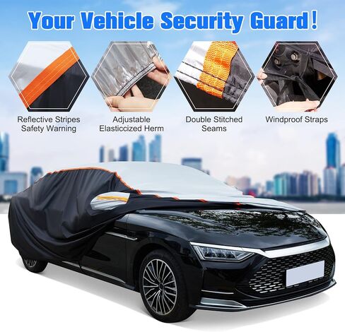 غطاء سيارة سيلنوفو سيدان مناسب لجميع الأحوال الجوية، مقاوم للماء للأشعة فوق البنفسجية، مقاوم للرياح، غطاء سيارة كامل للاستخدام الخارجي، مناسب لسيارة سيدان بطول يصل إلى 209 بوصة in Kuwait