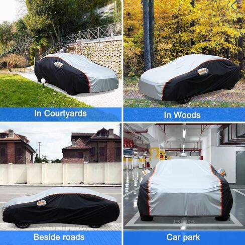 غطاء سيارة سيلنوفو سيدان مناسب لجميع الأحوال الجوية، مقاوم للماء للأشعة فوق البنفسجية، مقاوم للرياح، غطاء سيارة كامل للاستخدام الخارجي، مناسب لسيارة سيدان بطول يصل إلى 209 بوصة in Kuwait
