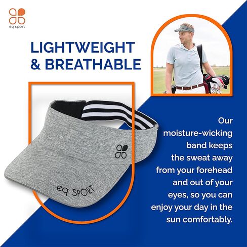 أقنعة EQ SPORT خفيفة الوزن للنساء والرجال، قبعة واقية من الشمس للجري والجولف والتنس والركض والشاطئ والمشي لمسافات طويلة أقنعة رياضية (1 رمادي، 1 أحمر) in Kuwait