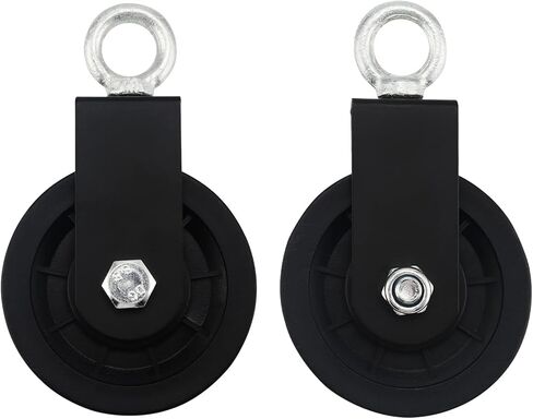 MAHIONG 4 قطع 3.54 بوصة عجلة بكرة كابل الصالة الرياضية مع 4 أشرطة تعليق و4 خطاف كبس، عجلة جر تدور 360 درجة قابلة للفصل بشكل سلس، نظام بكرة رفع بكرة كتلة للرافعات، مشاريع منزلية ذاتية الصنع in Kuwait