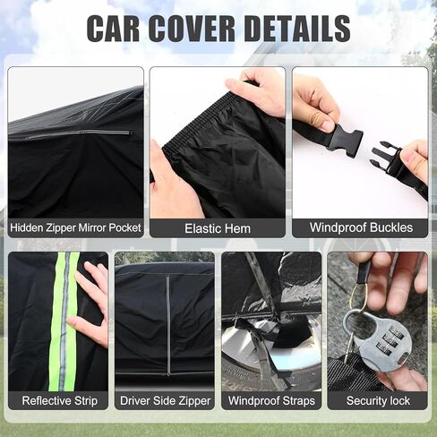 Waterproof Car Cover Replace for 1998-2011 Lincoln Town Car, Old Classic Car Covers with Zipper Door for Snow Rain Sun Dust Protection(L FN145 Executive,Signature Limited,Design,Ultimate Signature L) in Saudi Arabia