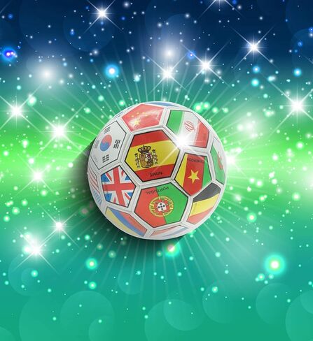 كرة قدم Mozlly أعلام الدول الدولية، تصميم بألوان راقية، مقاس رسمي 5، معدات رياضية - رقم الصنف 108005 in Kuwait