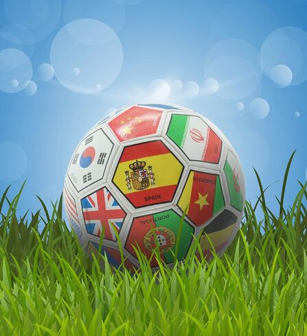 كرة قدم Mozlly أعلام الدول الدولية، تصميم بألوان راقية، مقاس رسمي 5، معدات رياضية - رقم الصنف 108005 in Kuwait