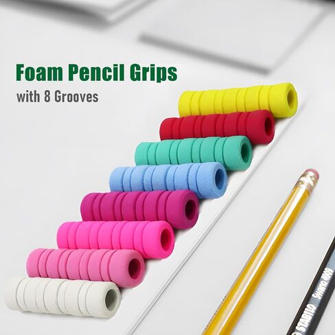 50 قطعة من مقابض أقلام الرصاص الإسفنجية من أوستيد مكونة من 11 حلقة للكتابة اليدوية للأطفال والكبار، مقابض حامل أقلام رصاص 10 ألوان لتخفيف الأصابع، وسادة حامل أقلام رصاص ميكانيكية in Kuwait