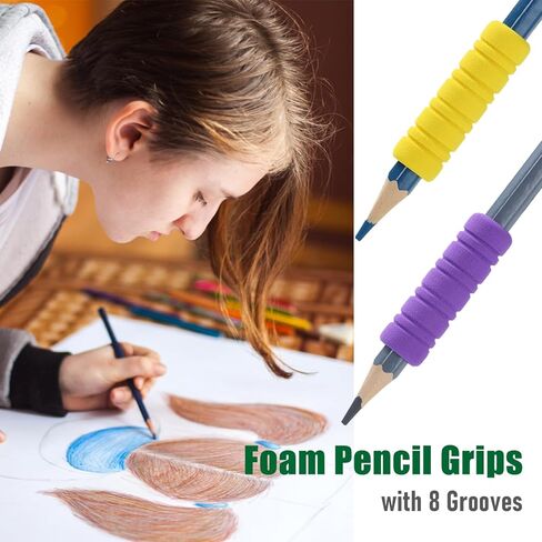 50 قطعة من مقابض أقلام الرصاص الإسفنجية من أوستيد مكونة من 11 حلقة للكتابة اليدوية للأطفال والكبار، مقابض حامل أقلام رصاص 10 ألوان لتخفيف الأصابع، وسادة حامل أقلام رصاص ميكانيكية in Kuwait