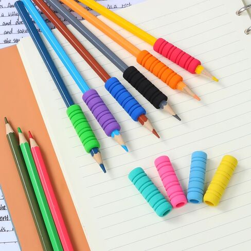 50 قطعة من مقابض أقلام الرصاص الإسفنجية من أوستيد مكونة من 11 حلقة للكتابة اليدوية للأطفال والكبار، مقابض حامل أقلام رصاص 10 ألوان لتخفيف الأصابع، وسادة حامل أقلام رصاص ميكانيكية in Kuwait