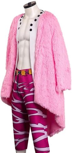 FAHKOM Donquixote Doflamingo Cosplay Costume Coat Doflamingo Costume Outfit Jacket Pink Uniform Halloween Men in Saudi Arabia