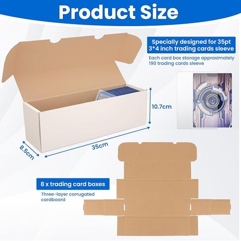 صندوق تخزين بطاقات التجارة HIMOMO، 4 عبوات عدد 700 صناديق تخزين البطاقات الرياضية، حافظات تخزين البطاقات المموجة من الورق المقوى، صندوق تجميع البطاقات للرافعات العلوية، تخزين البطاقات، جامع البطاقات الرياضية in Kuwait