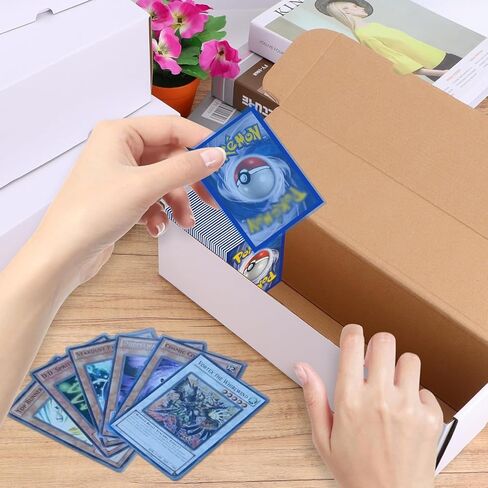 صندوق تخزين بطاقات التجارة HIMOMO، 4 عبوات عدد 700 صناديق تخزين البطاقات الرياضية، حافظات تخزين البطاقات المموجة من الورق المقوى، صندوق تجميع البطاقات للرافعات العلوية، تخزين البطاقات، جامع البطاقات الرياضية in Kuwait