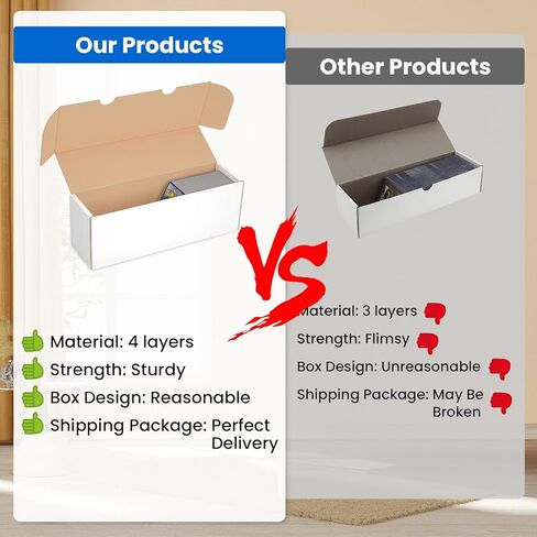 صندوق تخزين بطاقات التجارة HIMOMO، 4 عبوات عدد 700 صناديق تخزين البطاقات الرياضية، حافظات تخزين البطاقات المموجة من الورق المقوى، صندوق تجميع البطاقات للرافعات العلوية، تخزين البطاقات، جامع البطاقات الرياضية in Kuwait