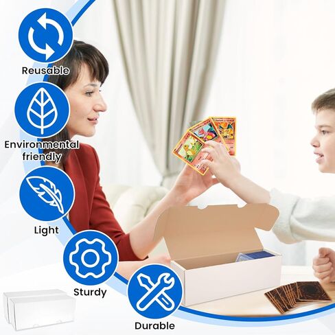 صندوق تخزين بطاقات التجارة HIMOMO، 4 عبوات عدد 700 صناديق تخزين البطاقات الرياضية، حافظات تخزين البطاقات المموجة من الورق المقوى، صندوق تجميع البطاقات للرافعات العلوية، تخزين البطاقات، جامع البطاقات الرياضية in Kuwait