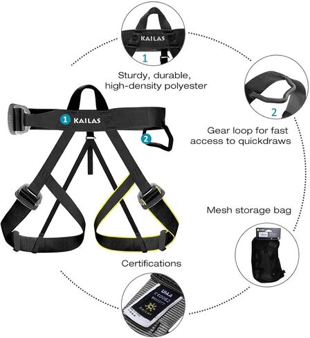 KAILAS Climbing Harness Rock Adjustable Half Body Safety Belt for Tree Climbing Outdoor Fire Rescuing Caving Rappelling Tree Protect Waist Safe Seat Belt Harness for Women Man in Kuwait