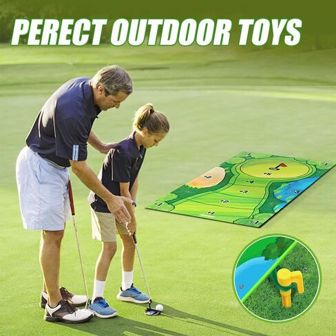 Chipping Golf Game Mat Indoor Outdoor Golf Game Training Mat for Adults and Family Kids Play Equipment Stick Chip Golf Set Backyard Game in Kuwait