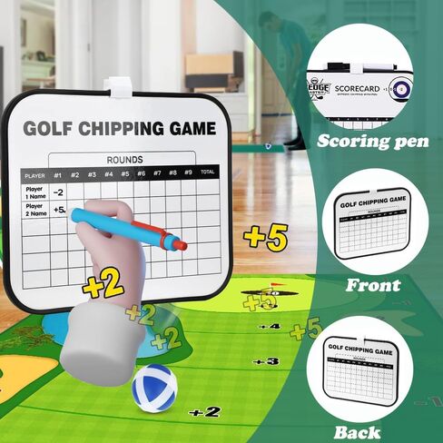Chipping Golf Game Mat Indoor Outdoor Golf Game Training Mat for Adults and Family Kids Play Equipment Stick Chip Golf Set Backyard Game in Kuwait