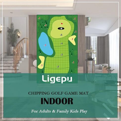 Chipping Golf Game Mat Indoor Outdoor Golf Game Training Mat for Adults and Family Kids Play Equipment Stick Chip Golf Set Backyard Game in Kuwait