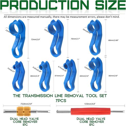 Keadic 17 Pcs Quick Disconnect Tools Kit Contains 2 in 1 Scissor Remover and 1/4" 5/16" 3/8" 1/2" 5/8" 3/4" 7/8" Transmission Oil Cooler Hose Removal, Fuel Line Disconnect Tool for A/C, Heater in Saudi Arabia