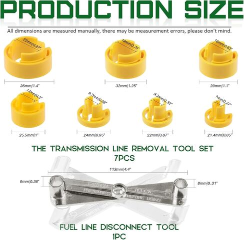 Keadic 17 Pcs Quick Disconnect Tools Kit Contains 2 in 1 Scissor Remover and 1/4" 5/16" 3/8" 1/2" 5/8" 3/4" 7/8" Transmission Oil Cooler Hose Removal, Fuel Line Disconnect Tool for A/C, Heater in Saudi Arabia