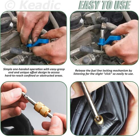 Keadic 17 Pcs Quick Disconnect Tools Kit Contains 2 in 1 Scissor Remover and 1/4" 5/16" 3/8" 1/2" 5/8" 3/4" 7/8" Transmission Oil Cooler Hose Removal, Fuel Line Disconnect Tool for A/C, Heater in Saudi Arabia